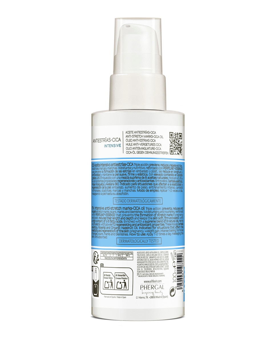 Aceite antiestrías cica intensive reductor cicatrices y marcas 100 ml Elifexir - 100 ml 10