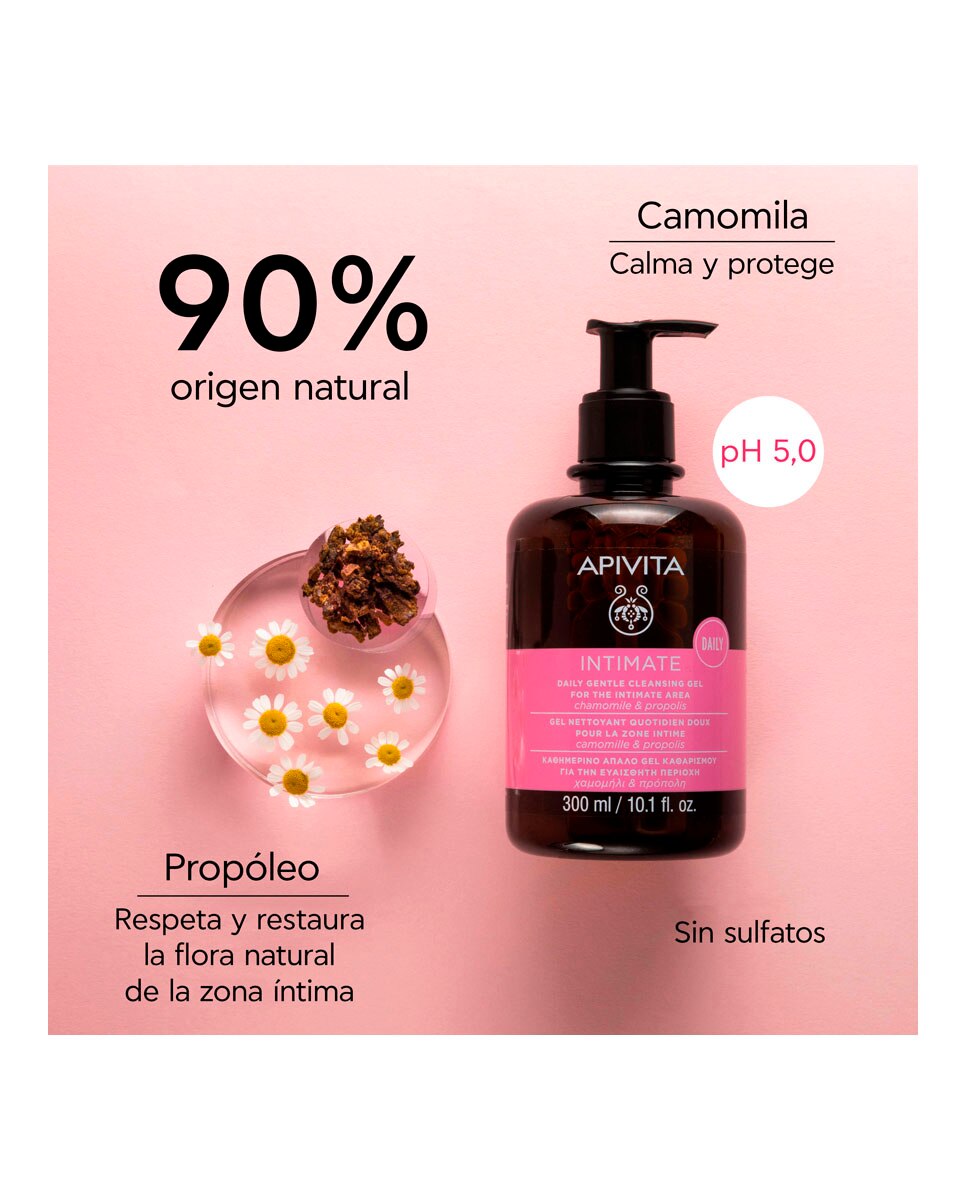 Gel Suave Higiene Íntima Apivita - 300 ml 3