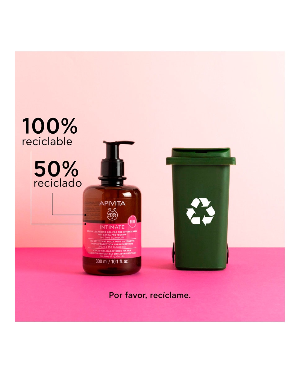 Gel Suave Higiene Íntima Protección Extra Apivita - 300 ml 6