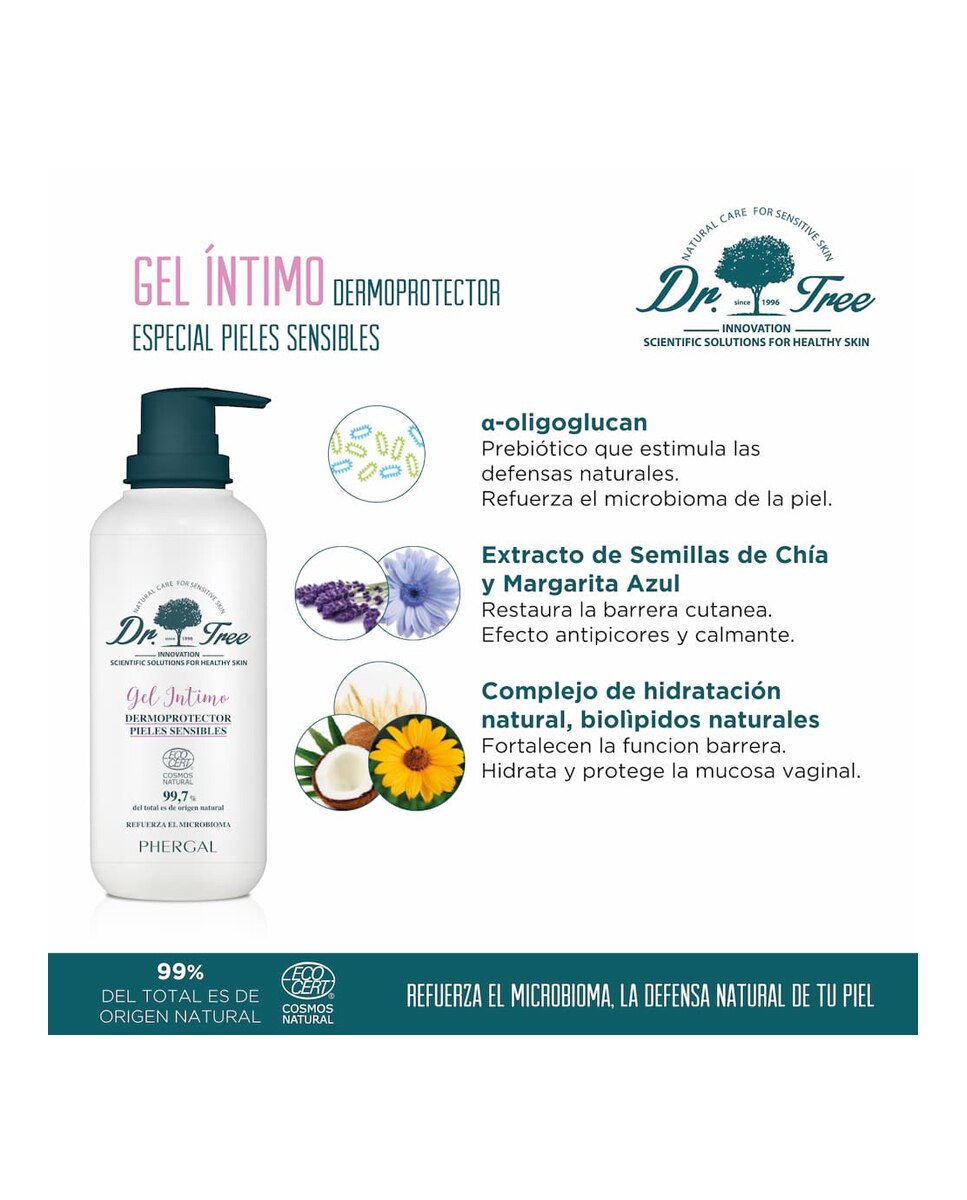 Gel Íntimo Natural Piel Sensible Dr. Tree - 200 ml 3