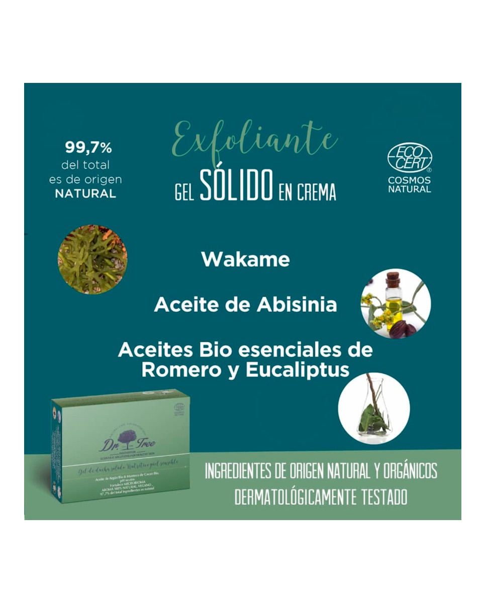 Gel Sólido Exfoliante Natural Piel Sensible Dr. Tree - 120 g 4