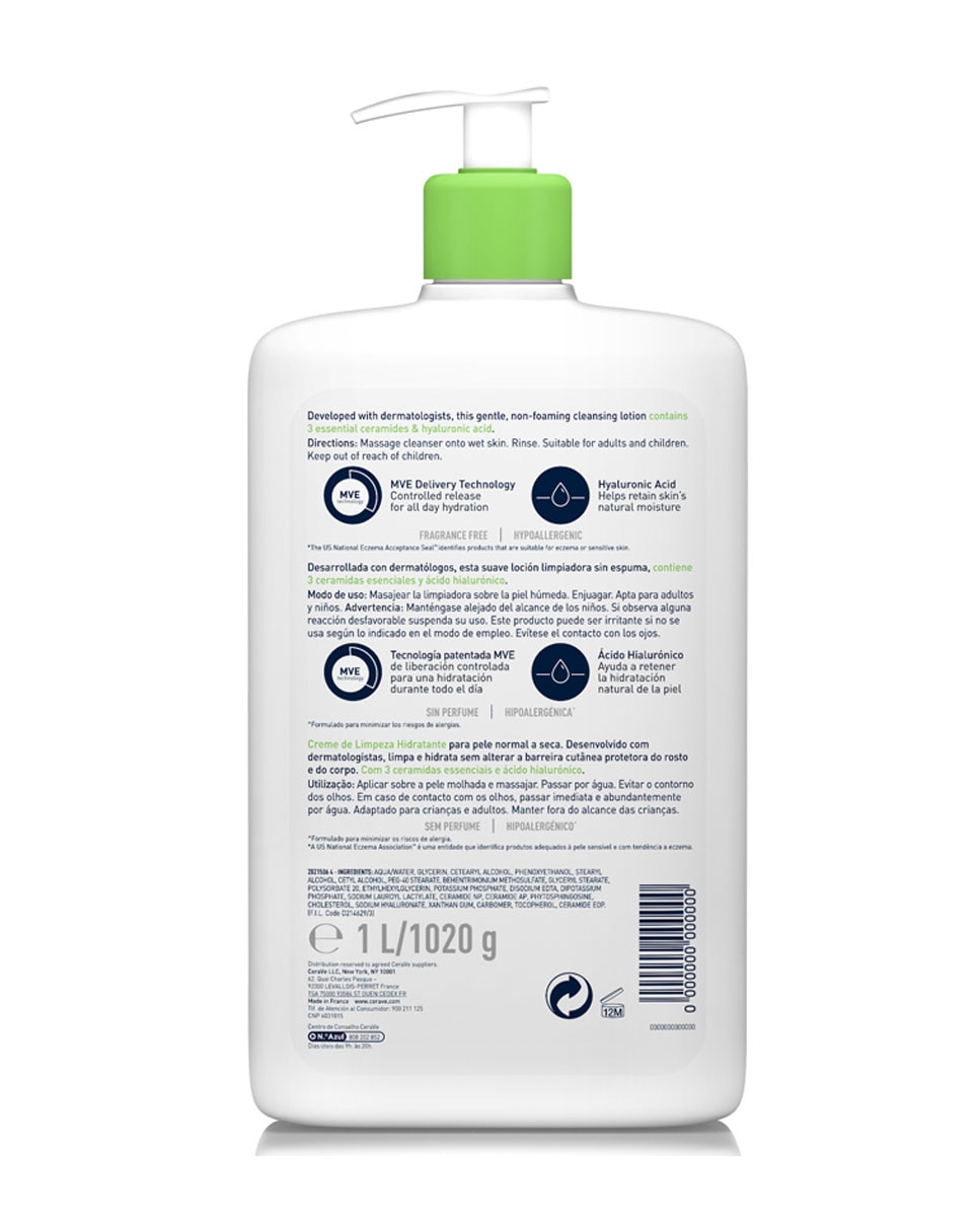 Gel Limpiador hidratante Cerave - 1 L 3