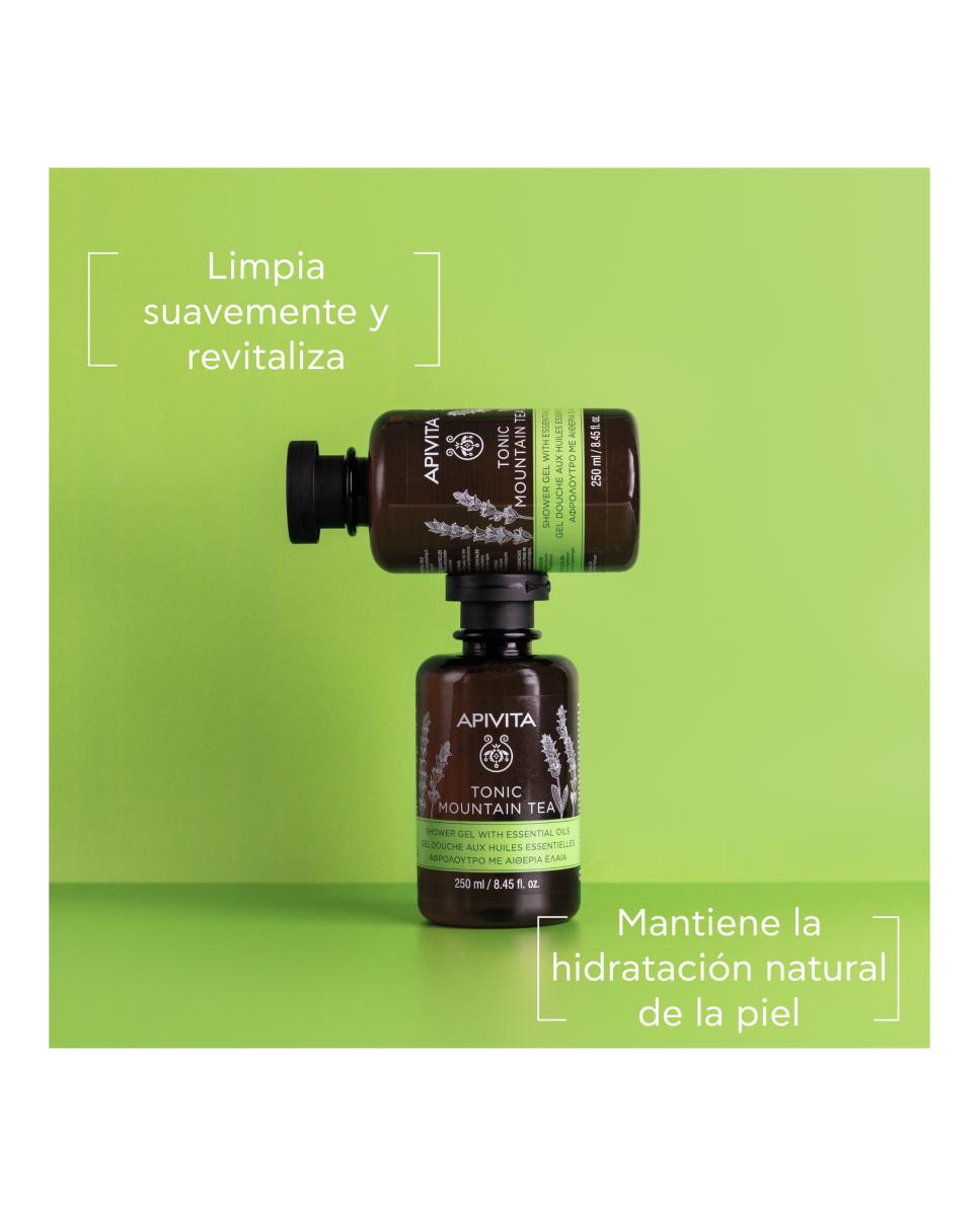 Gel De Baño Con Aceites Esenciales Mountain Tea Apivita - 250 ml 2