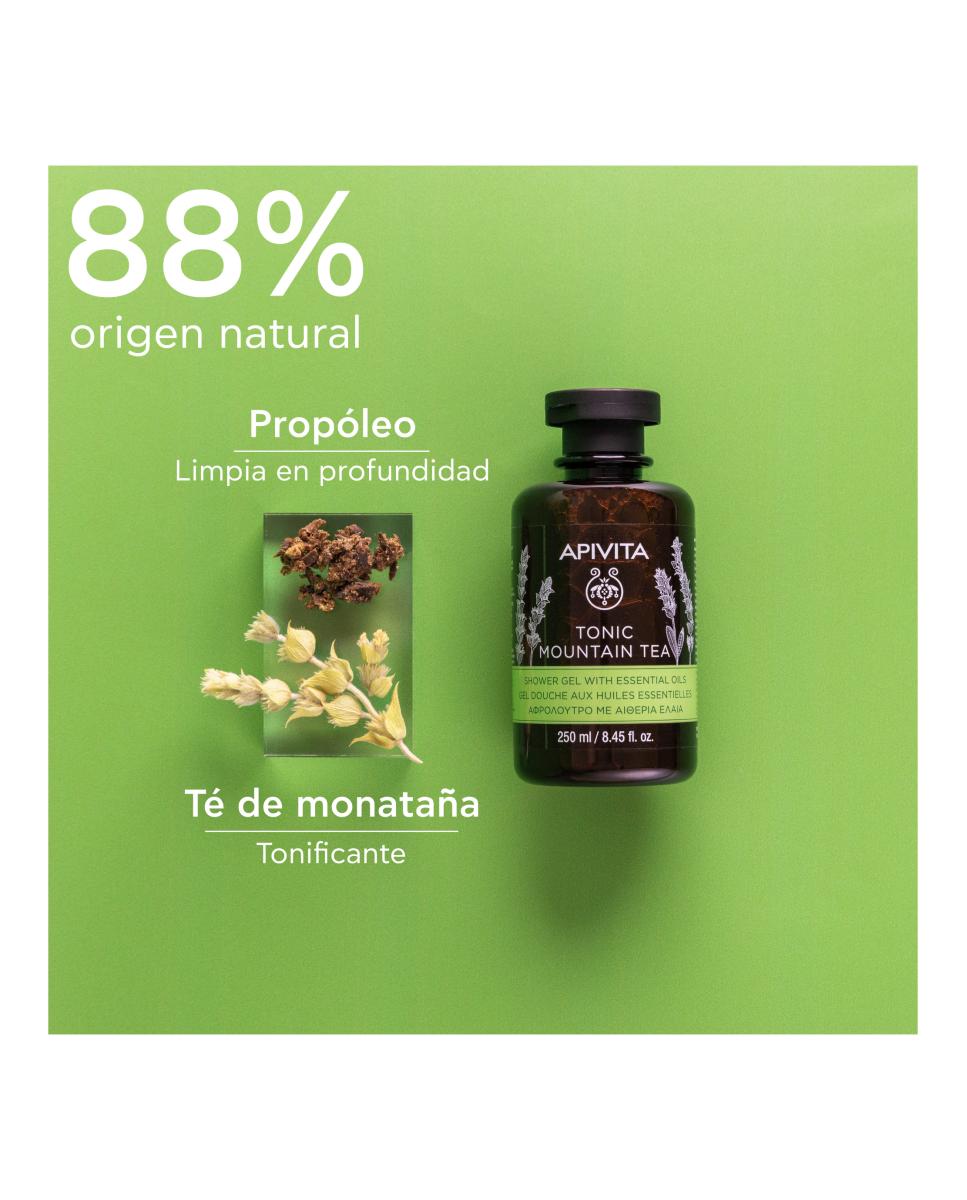 Gel De Baño Con Aceites Esenciales Mountain Tea Apivita - 250 ml 3