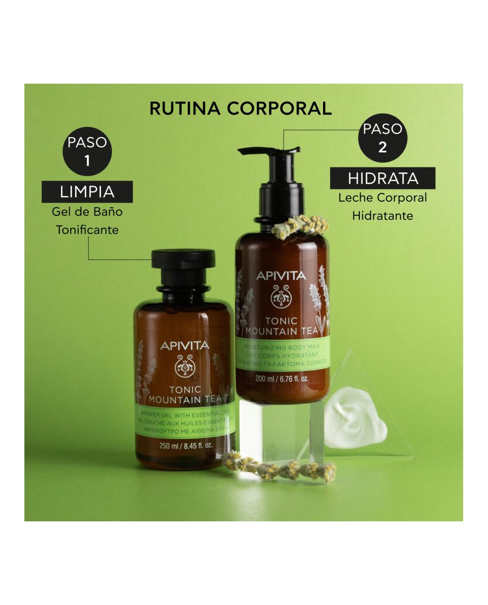 Gel De Baño Con Aceites Esenciales Mountain Tea Apivita - 250 ml 4