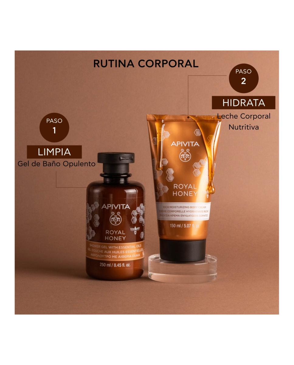 Gel De Baño Con Aceites Esenciales Royal Honey Apivita - 250 ml 4