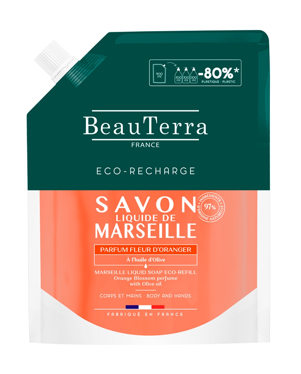 Beauterra - Recarga Jabón de Marsella Flor de Naranjo 900 ml Beauterra.