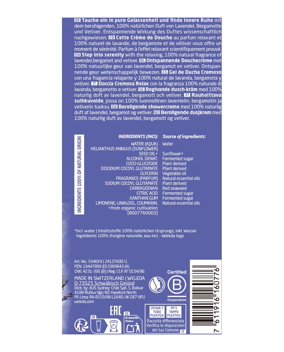 Gel de Ducha Cremoso Lavanda 400 Ml Weleda - 400 ml 3