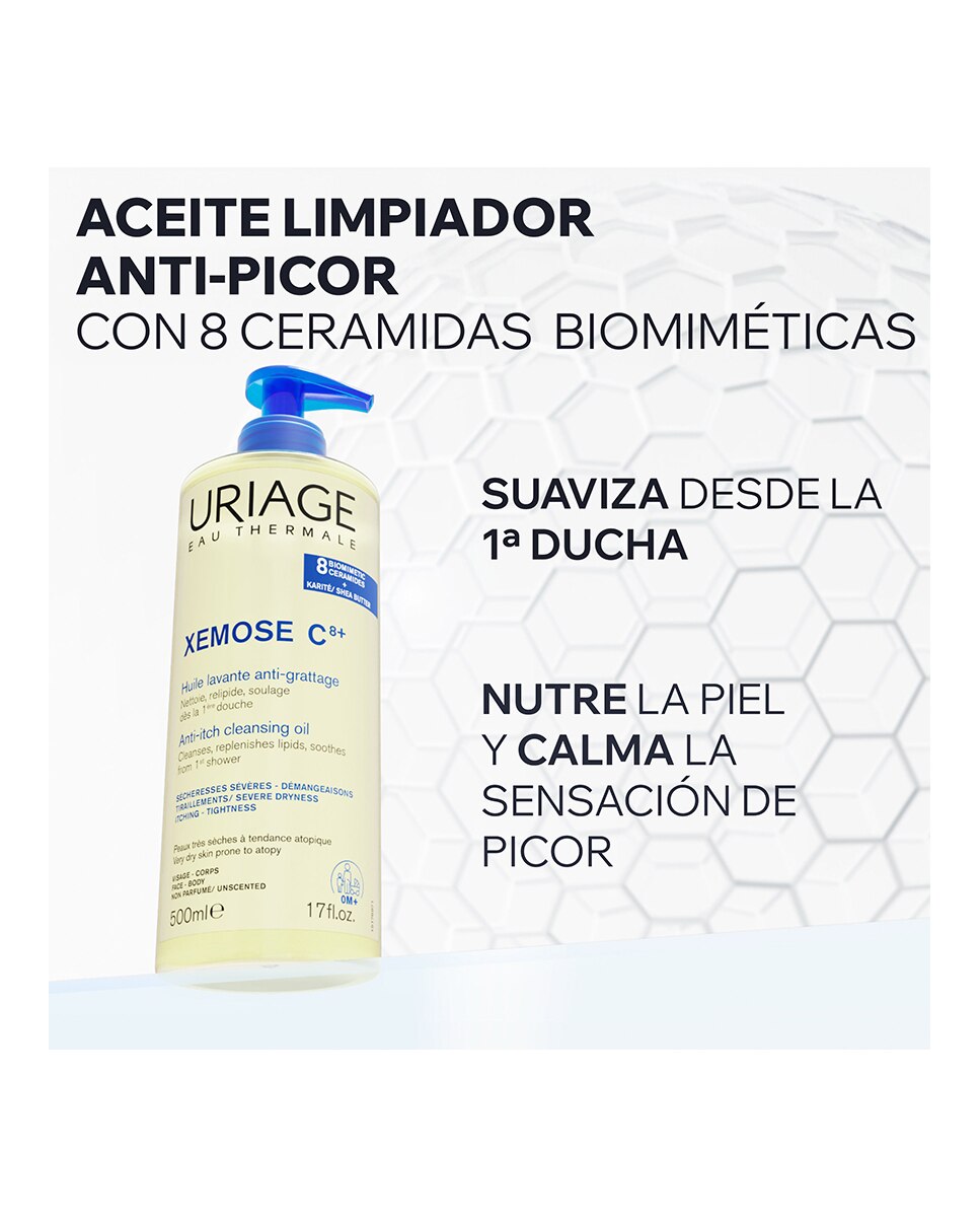 Aceite Limpiador Anti-picor Xemose C8+ Uriage - 500 ml 3