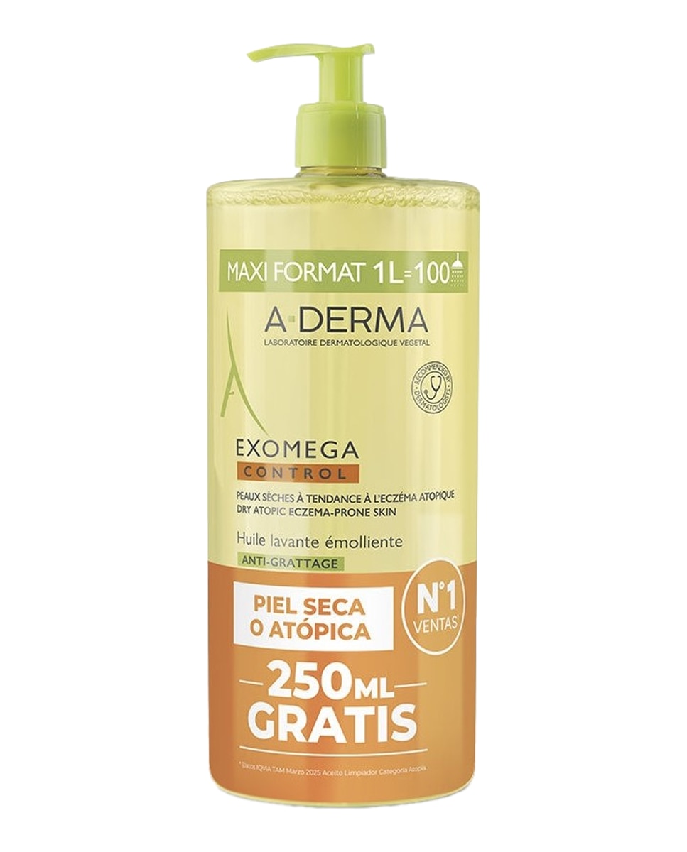 Ducray - Aceite Limpiador Emoliente Anti-Picor A-Derma Exomega Control 1000 ml Ducray.