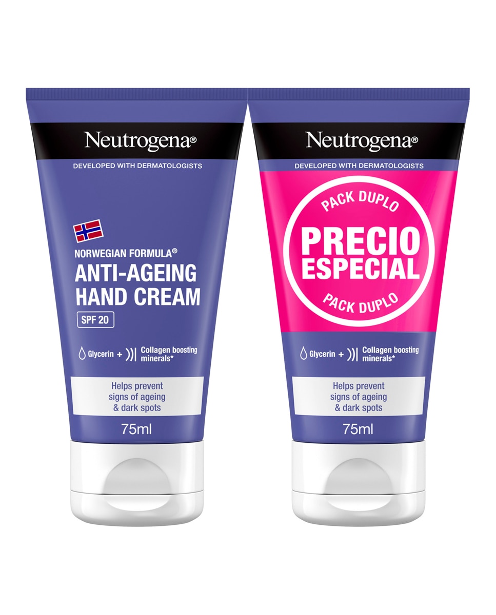 Imagen 0 de Crema de Manos Anti Edad Elasticidad Intensa SPF 20 2 x 75 ml Neutrogena