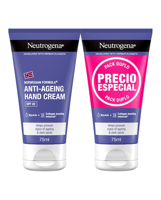 Imagen 0 de Crema de Manos Anti Edad Elasticidad Intensa SPF 20 2 x 75 ml Neutrogena