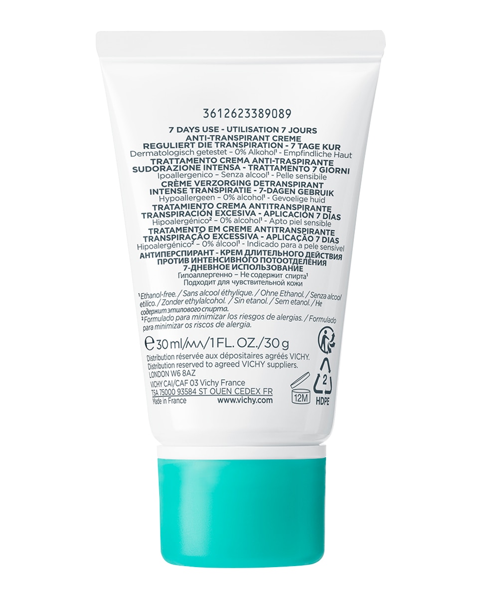 Desodorante Tratamiento Antitranspirante En Crema 7 Días Hipoalergénico Pieles Sensibles 125 ml Vichy - 30 ml 3