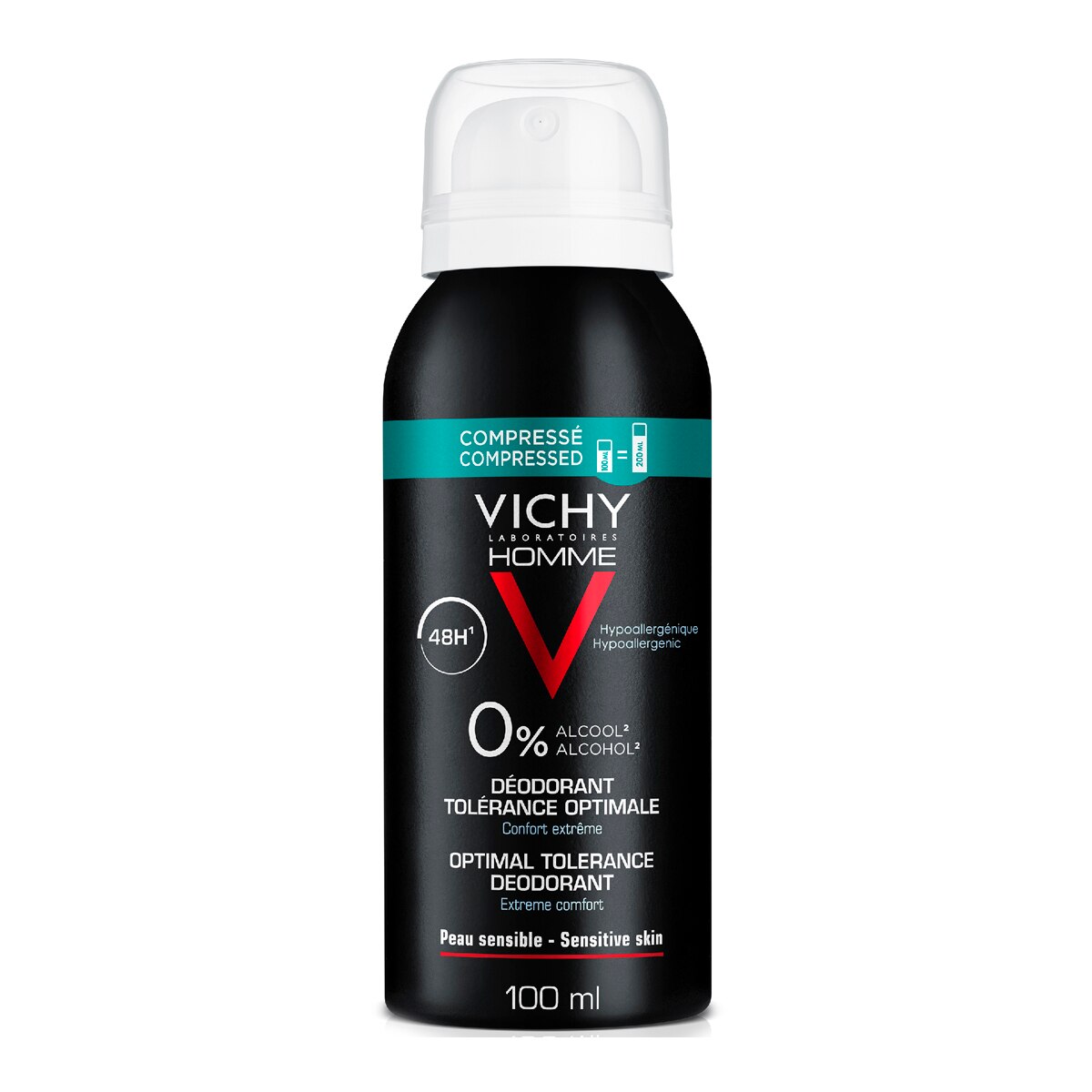 Vichy - Desodorante Tolerancia Óptima 48H 100 ml Vichy Homme.