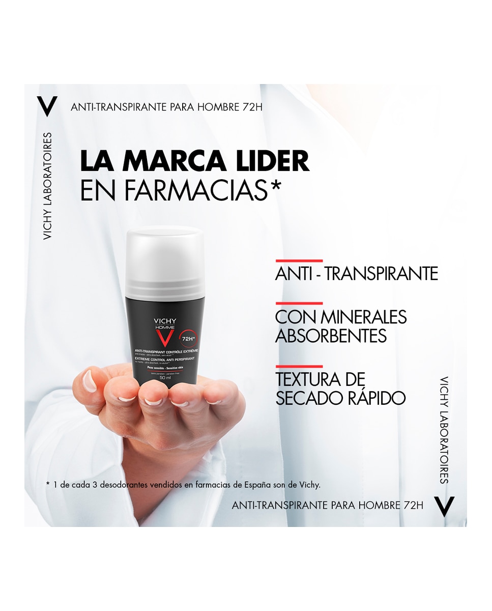 Desodorante Bola Antitranspirante 72H 50 ml Vichy Homme - 50 ml 3