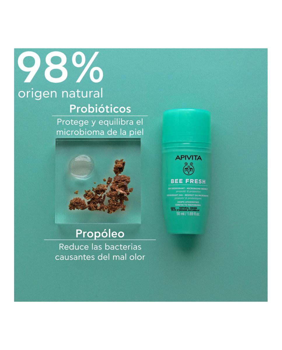 Desodorante 24H Respeta El Microbioma Bee Fresh 50 Ml Apivita - 50 ml 3