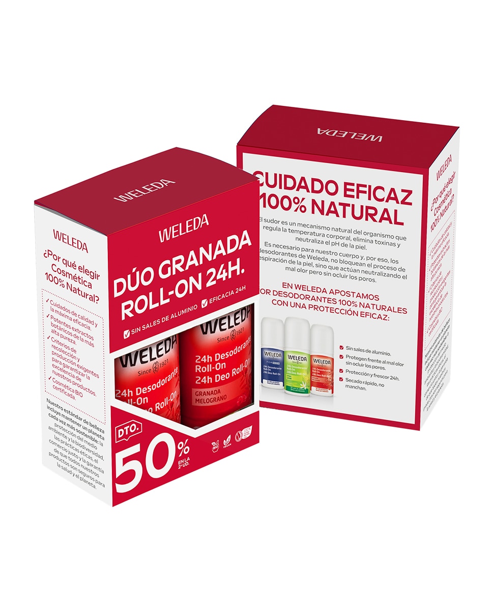 Duplo Desodorante Roll-on Granada Weleda 2