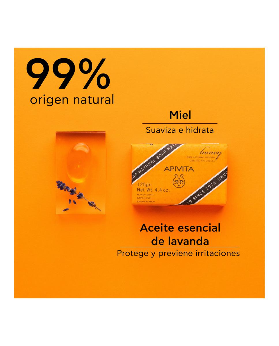 Jabón Natural Con Miel 125 G Apivita 3
