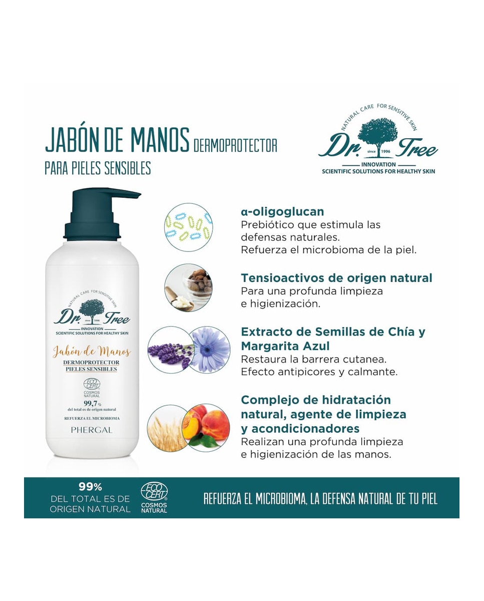 Jabón de Manos Natural Piel Sensible 200 ml Dr. Tree - 200 ml 3