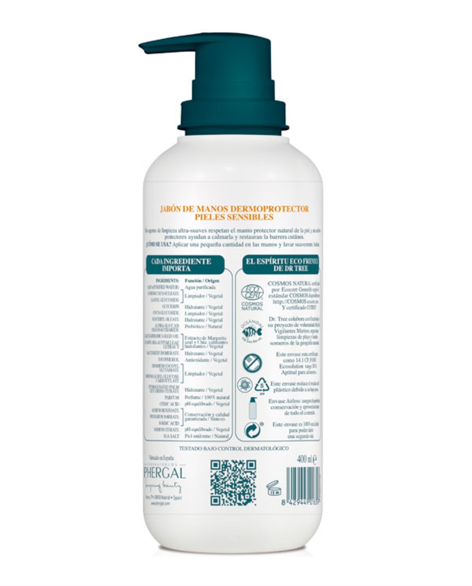 Jabón de Manos Natural Piel Sensible 400 ml Dr. Tree - 400 ml 2