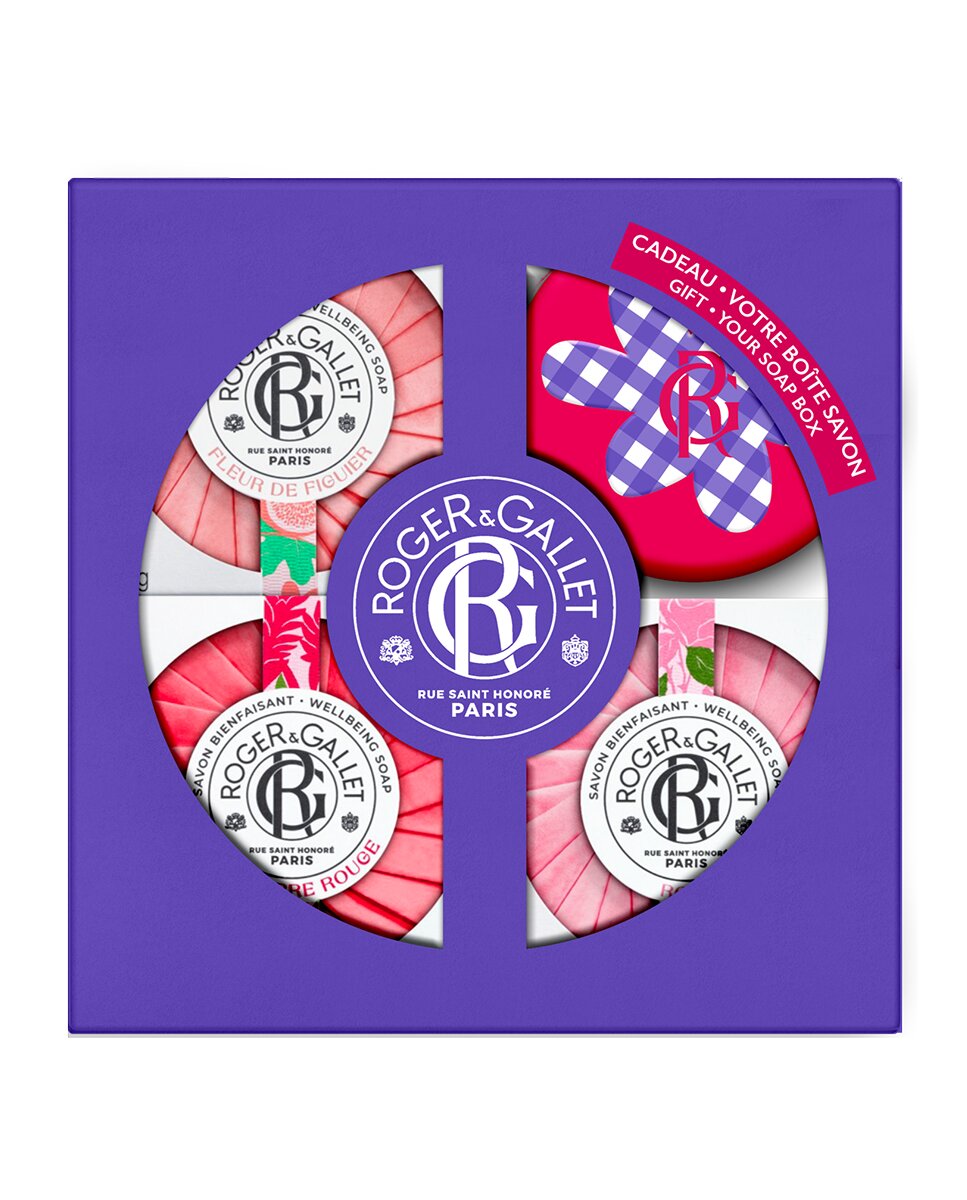 Roger&Gallet - Estuche de Jabones Bienestar Fleur de Figuier, Gingembre Rouge y Rose Roger & Gallet.