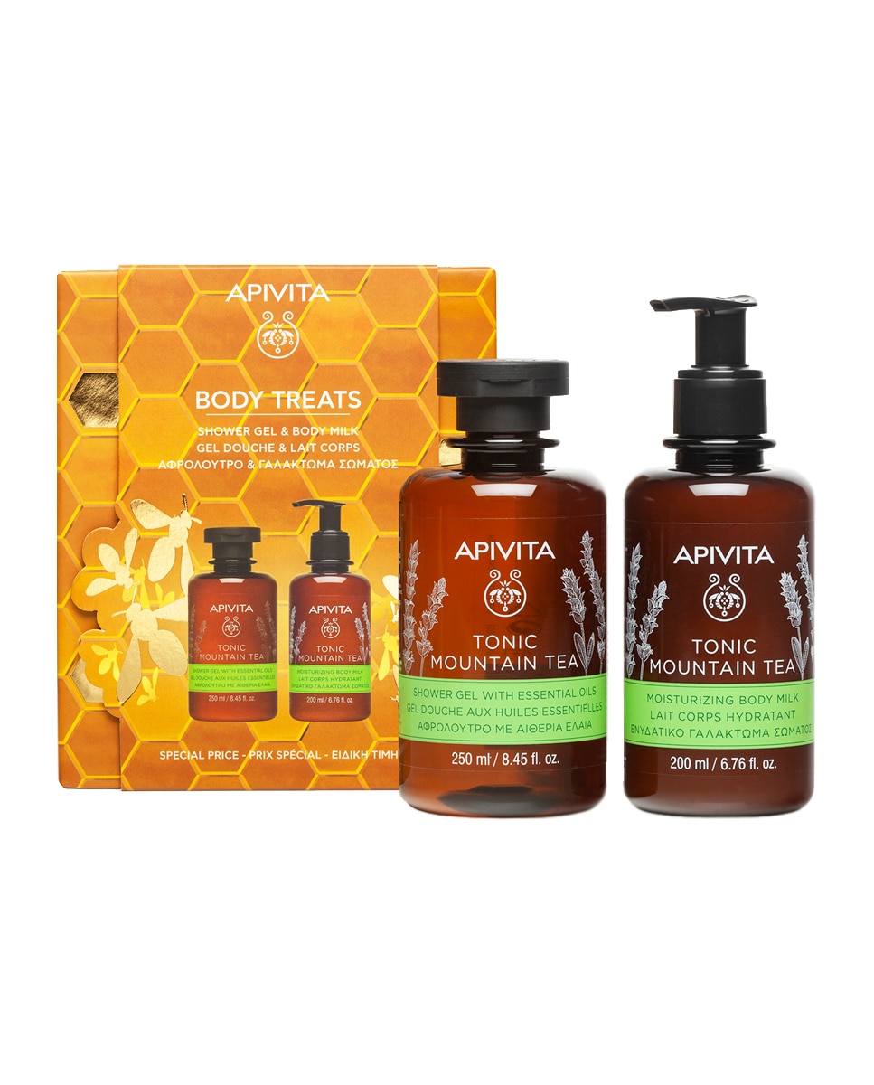 Apivita - Cofre Tonic Mountain Tea Gel + Leche Corporal 200 ml Apivita.