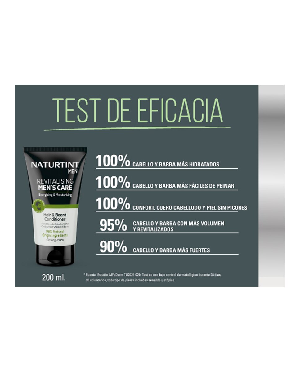 Acondicionador Cabello Barba Anticaída Energizante 150 ml Naturtint Men - 150 ml 6