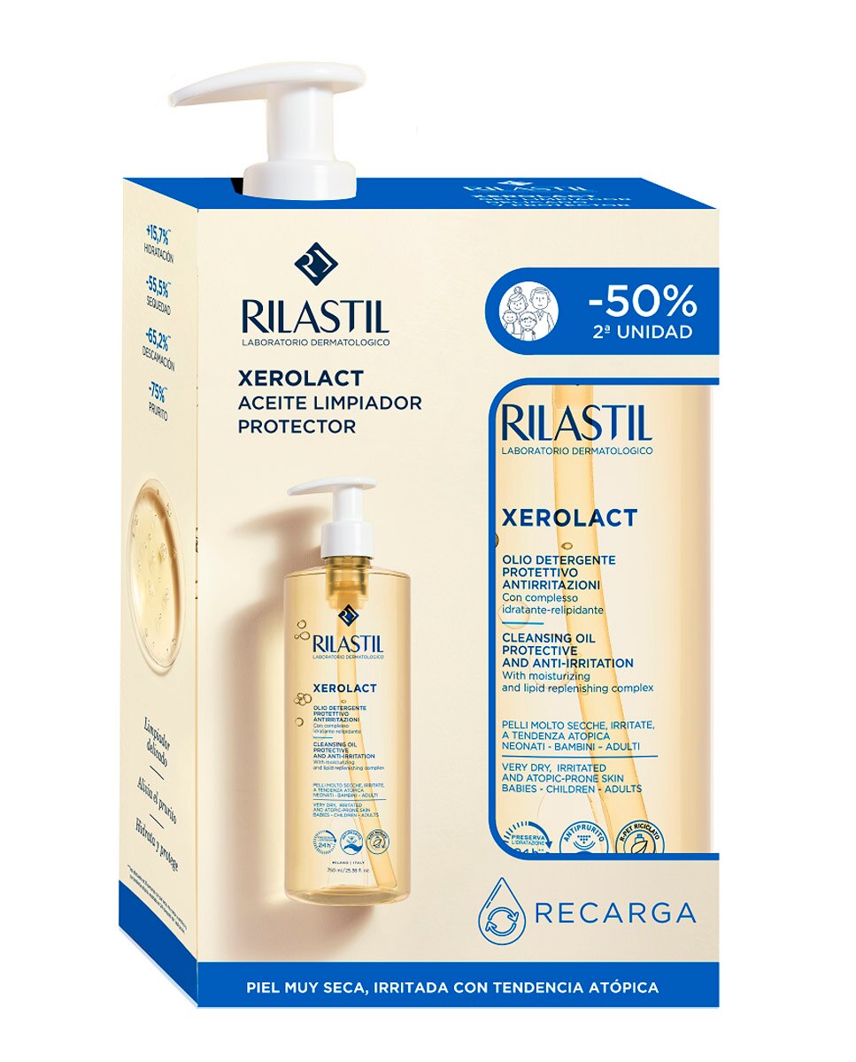Duplo Aceite Ducha Xerolact Rilastil 1