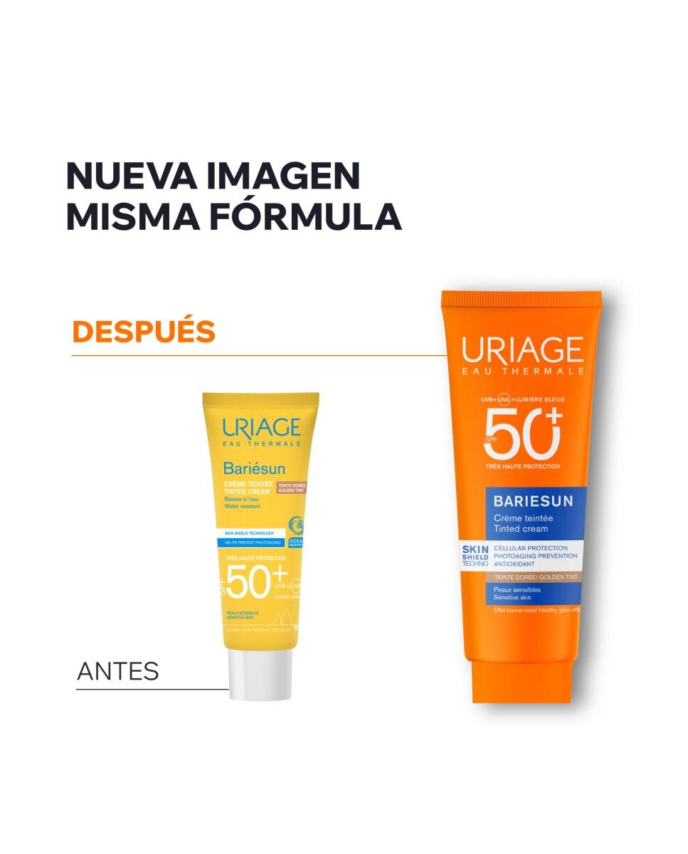 Protector Solar Facial Con Color Ultra Ligero Dorado Bariésun Spf50+ Uriage - 50 ml 9