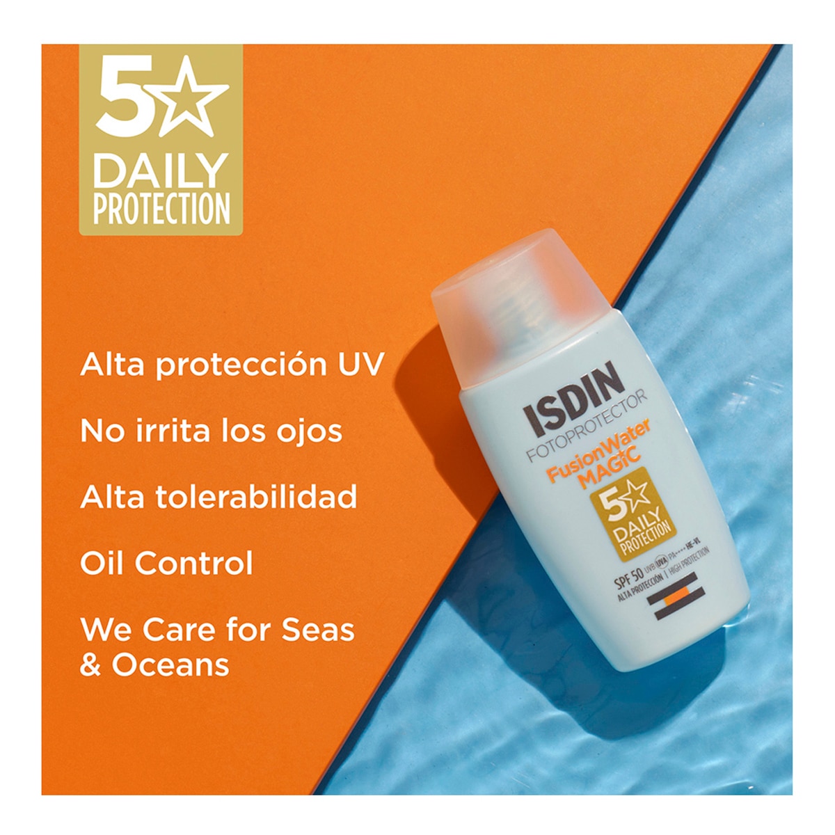 Imagen 5 de Fotoprotector facial Isdin Fusion Water Magic SPF50 50 ml Isdin - 50 ml