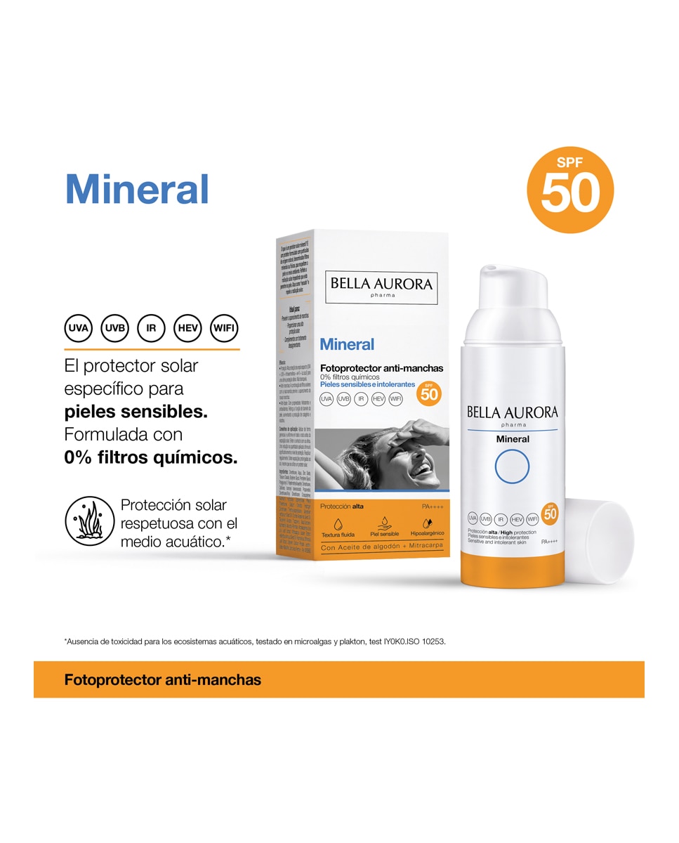 Fotoprotector Mineral SPF50, 50 ml Bella Aurora - 50 ml 5
