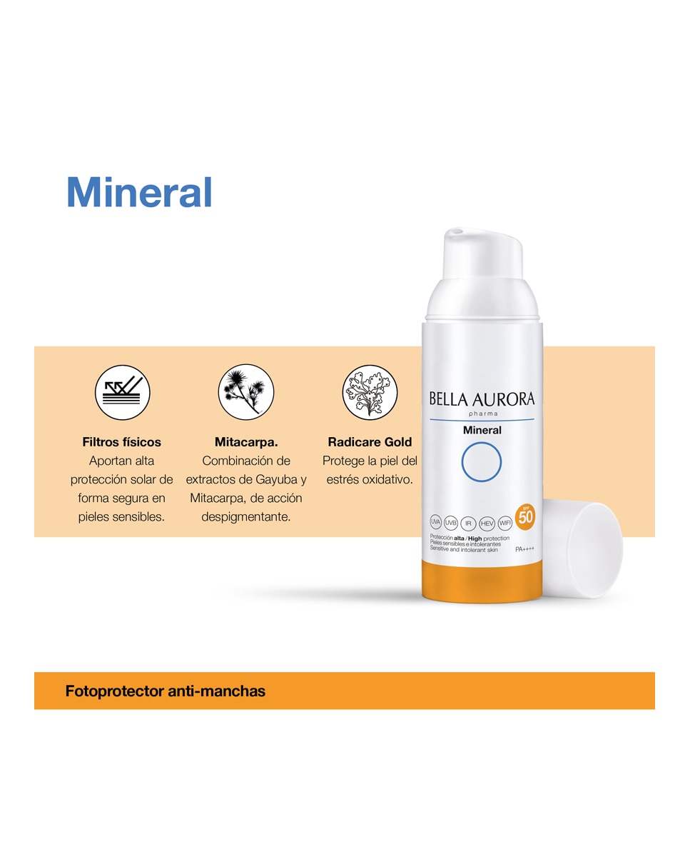 Fotoprotector Mineral SPF50, 50 ml Bella Aurora - 50 ml 6