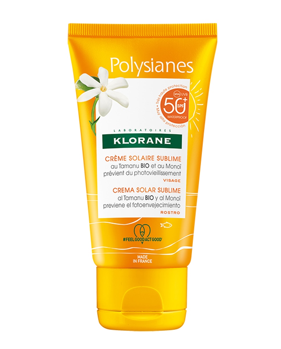 Klorane - Crema Solar Sublime Spf50+ Al Monoï Y Tamanu Bio 50 ml Klorane Polysianes.