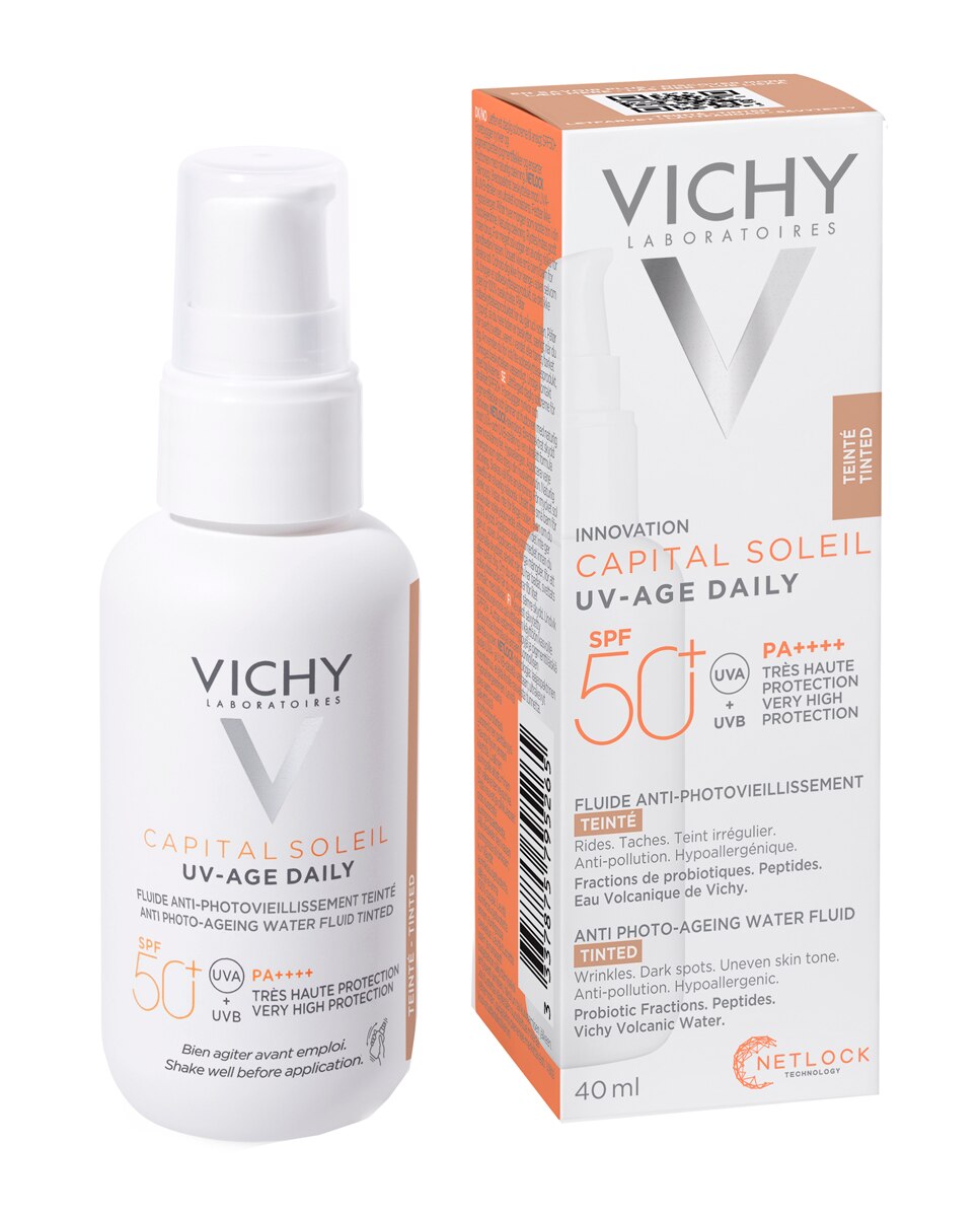 Protector solar UV-AGE Daily con Color Water Fluid Antifotoenvejecimiento UVB SPF50+ UVA Vichy - 40 ml 2