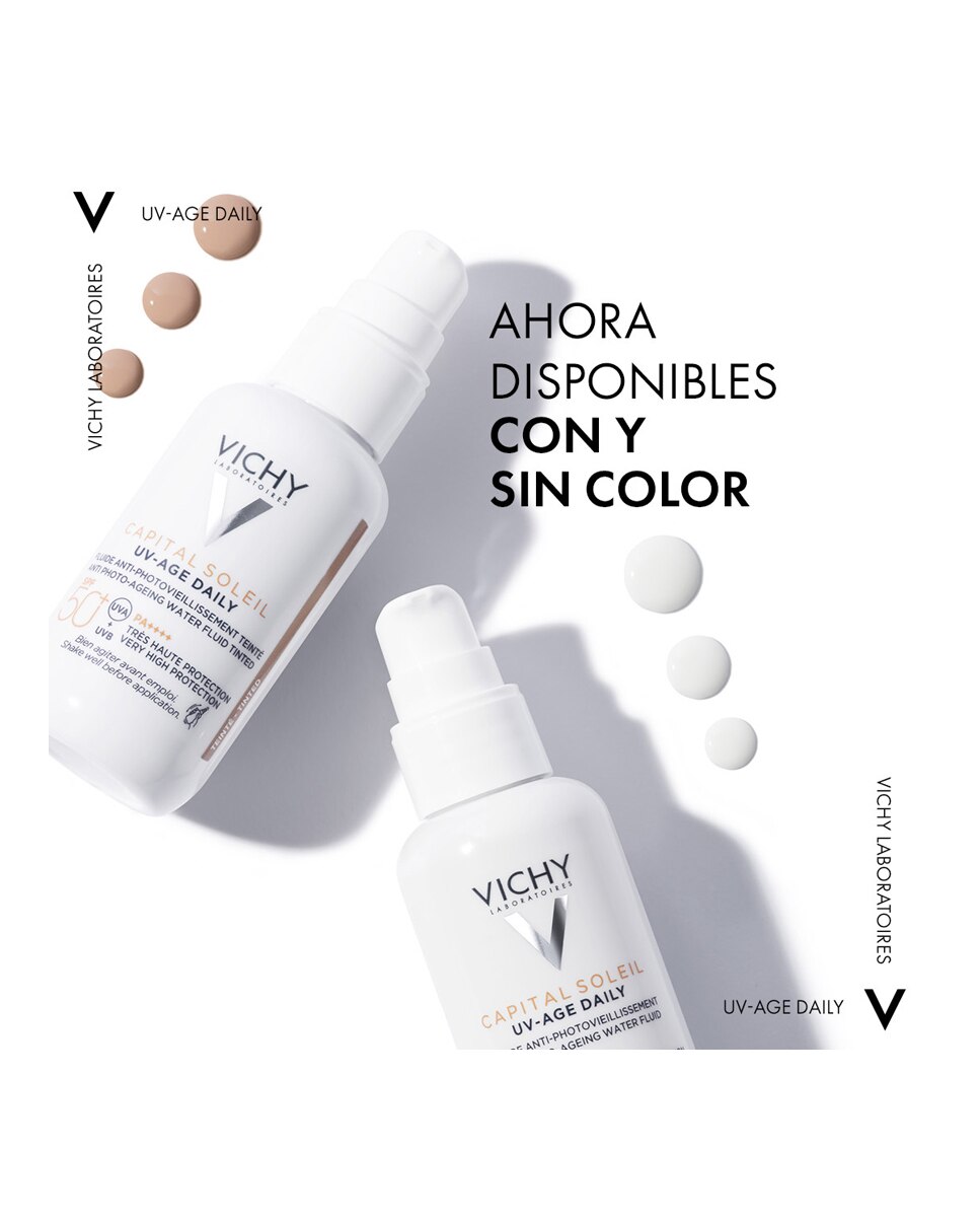 Protector solar UV-AGE Daily con Color Water Fluid Antifotoenvejecimiento UVB SPF50+ UVA Vichy - 40 ml 3