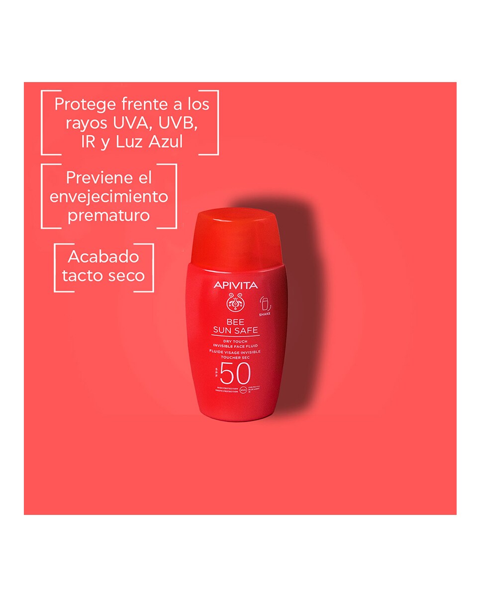 Fluido Facial Invisible Toque Seco SPF50 50 ml Apivita 2