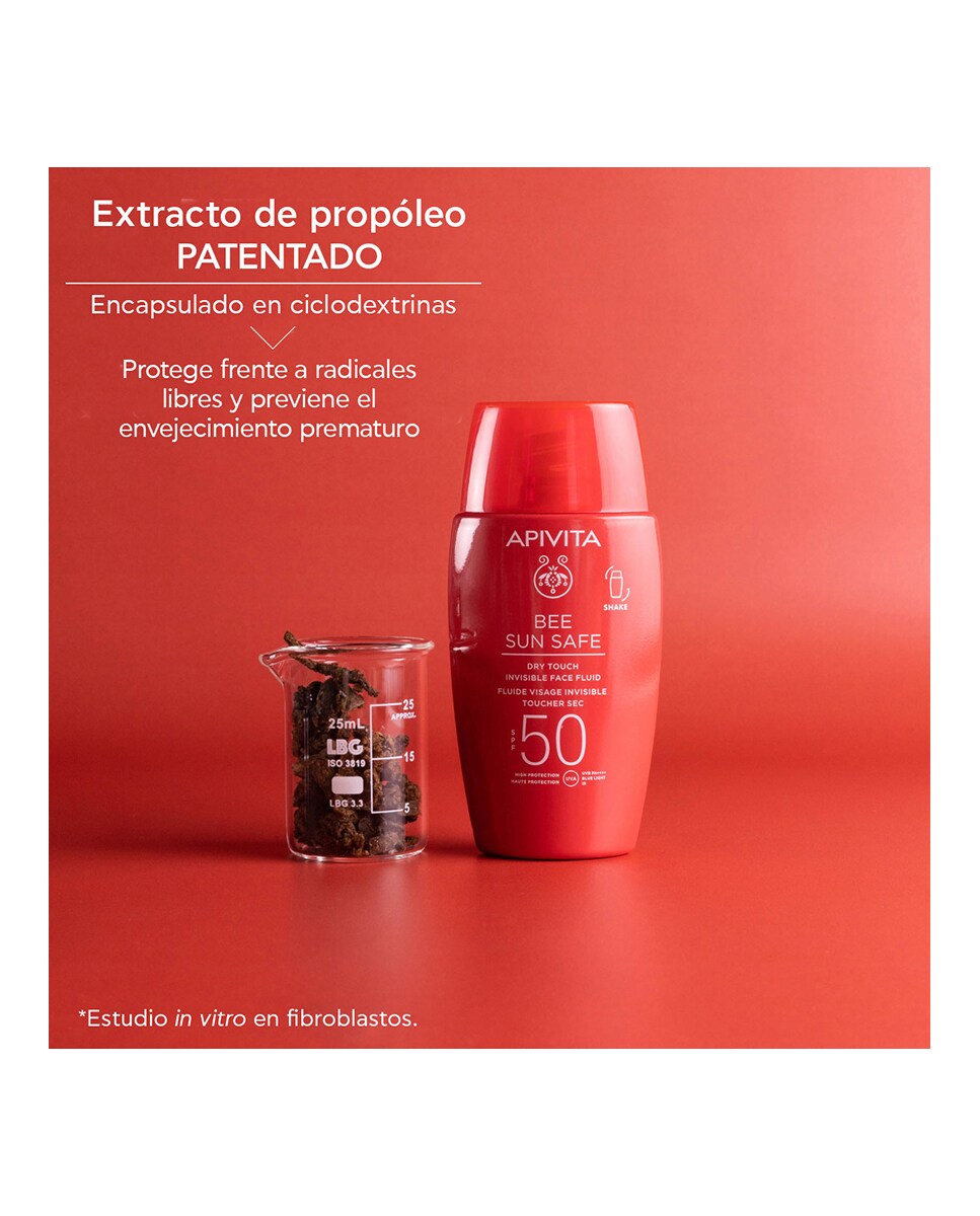 Fluido Facial Invisible Toque Seco SPF50 50 ml Apivita 6