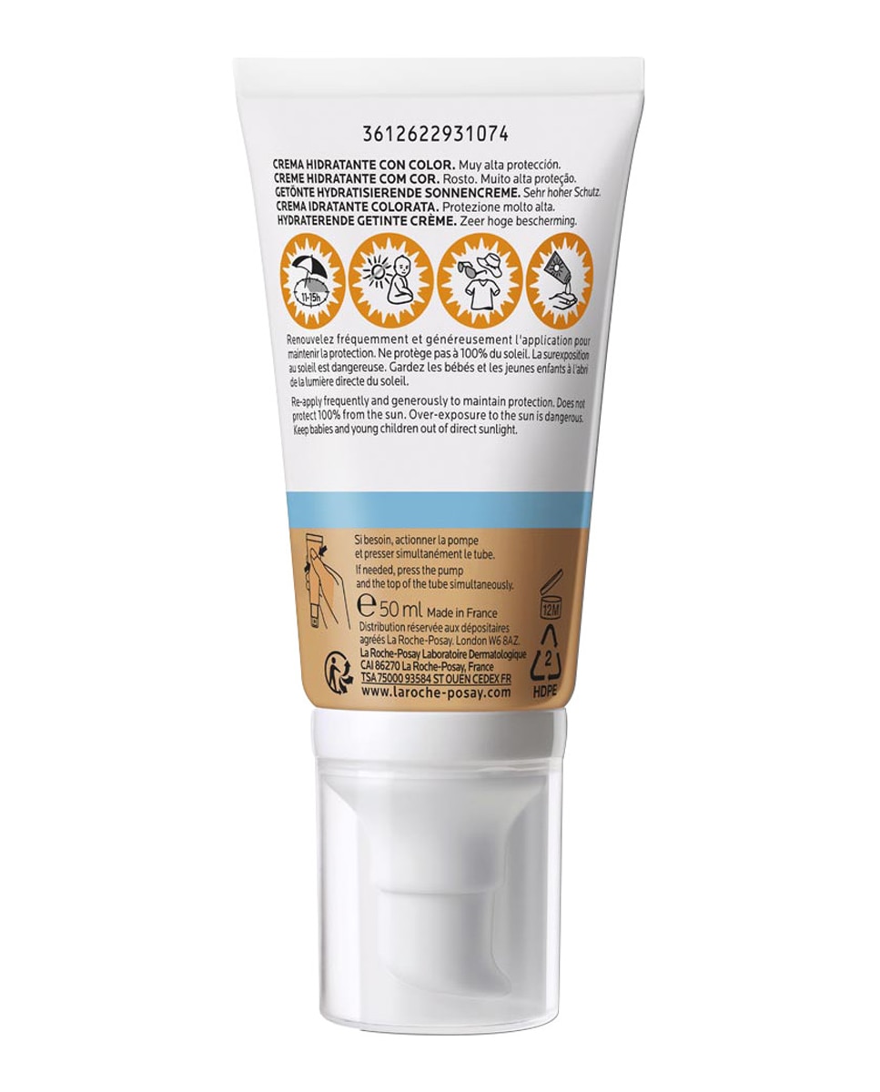 Protector solar Hidratante SPF50+ Color Anthelios UV-Mune 400 La Roche Posay - Tono medio 50 ml Tono medio-2