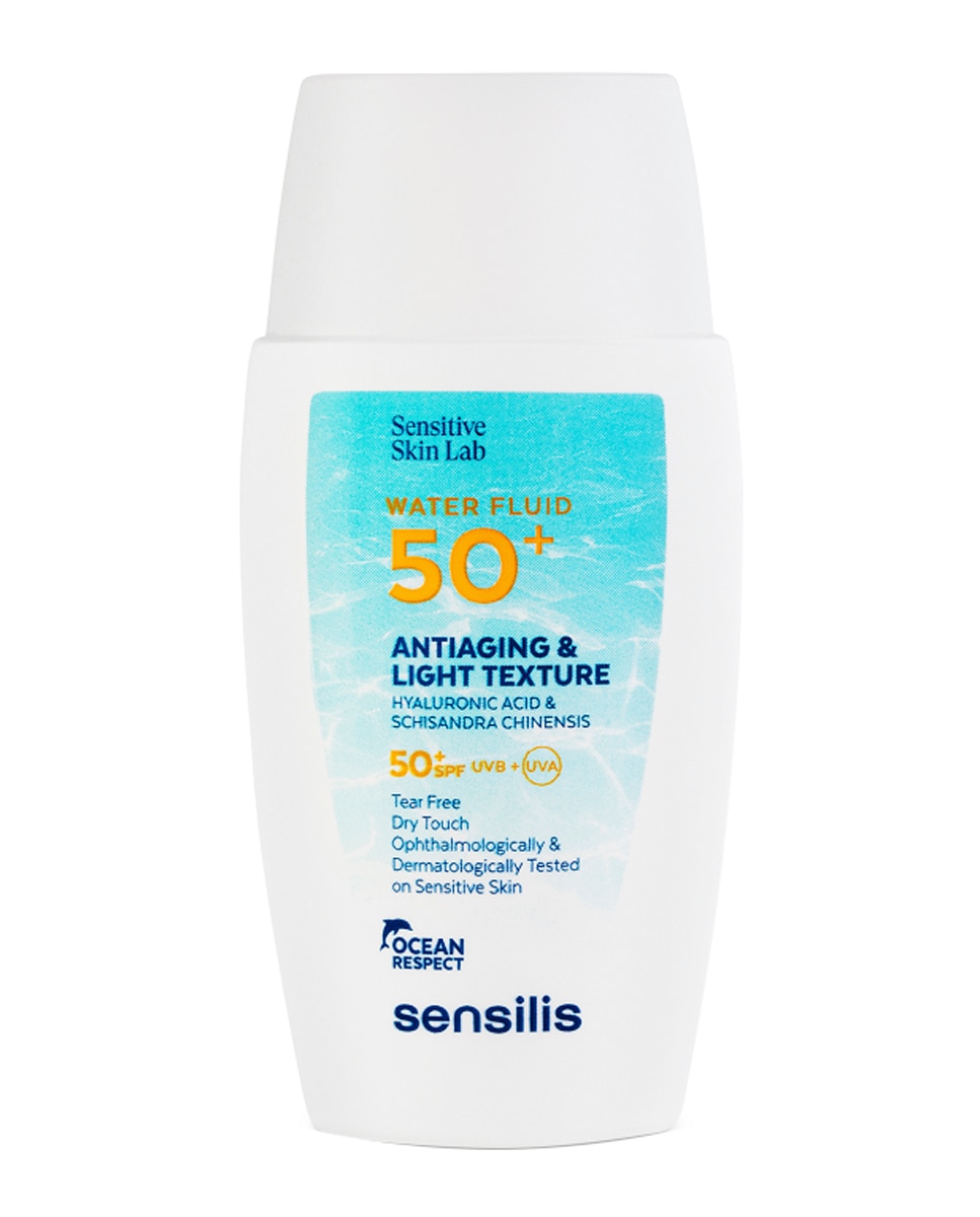 Ultra Fluido Acuoso Protector Solar Water Fluid SPF 50+ Antiedad Ultrafluido con Ácido Hialurónico y Schisandra Chinensis 40 ml Sensilis - 40 ml 1