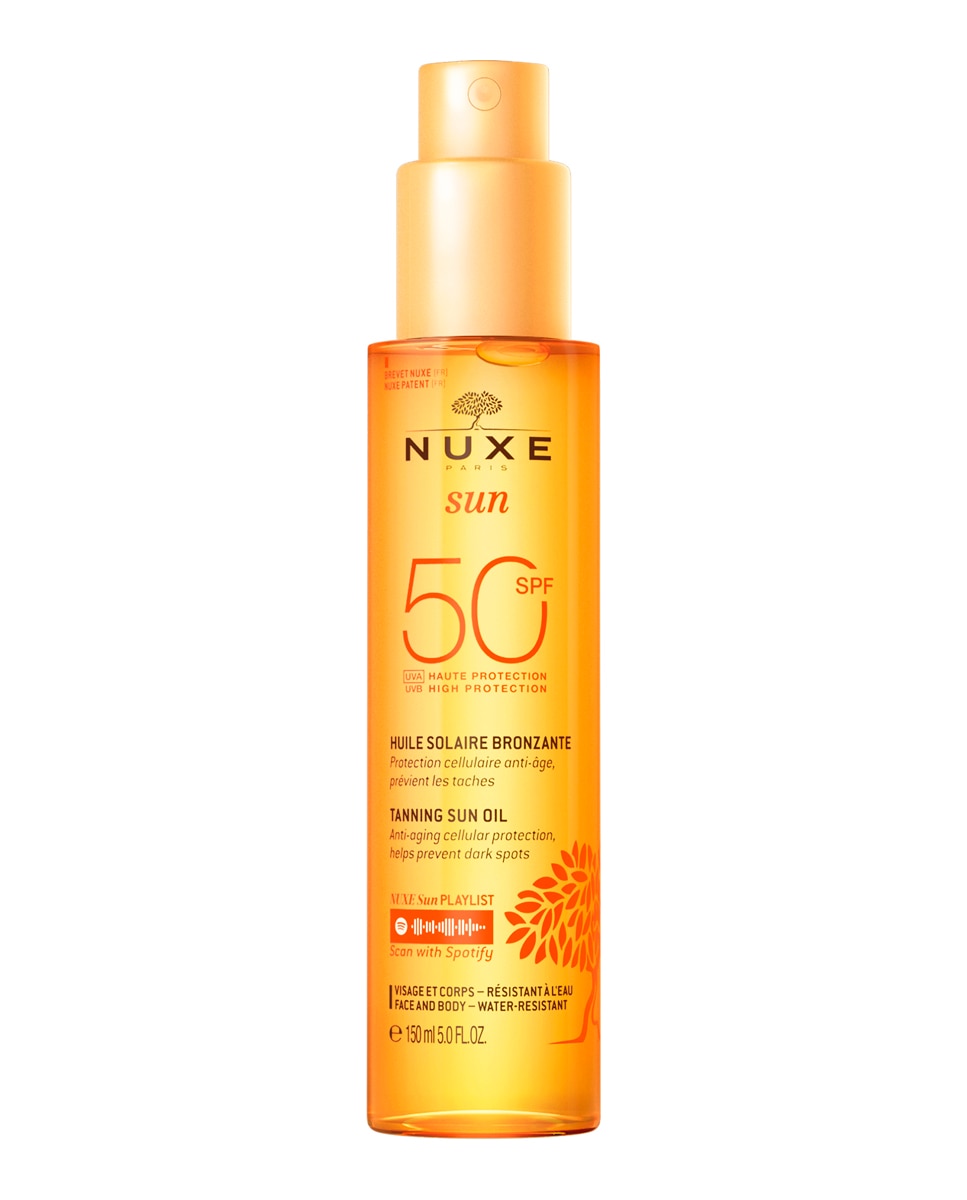 Nuxe - Aceite Bronceador para Rostro y Cuerpo Alta Protección SPF50 Nuxe Sun.