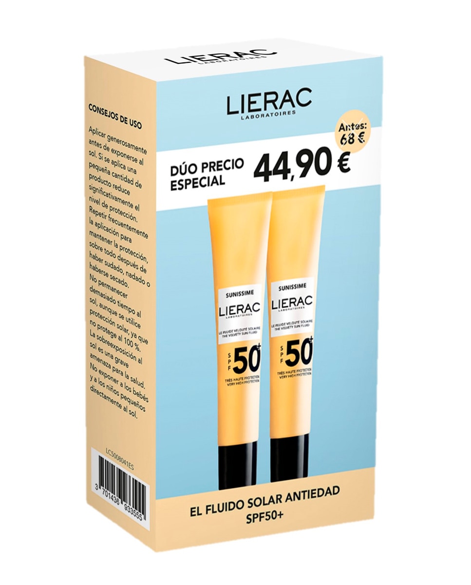 Imagen 1 de Dúo Protector Solar Facial SPF50 Sunissime Lierac