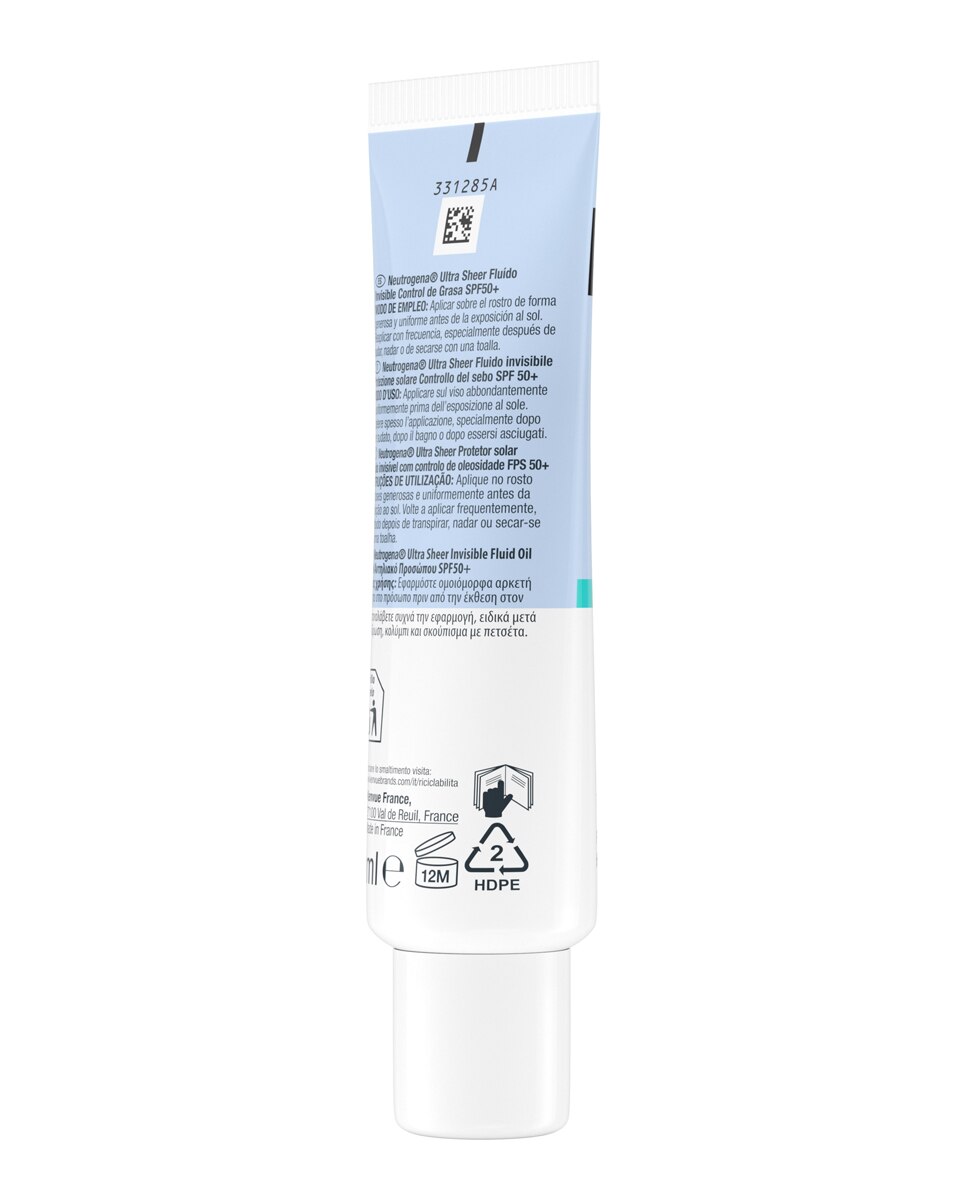 Protector Solar Facial Ultra Sheer Fluido Invisible Oil Control Spf50+ 50 Ml Neutrogena 4