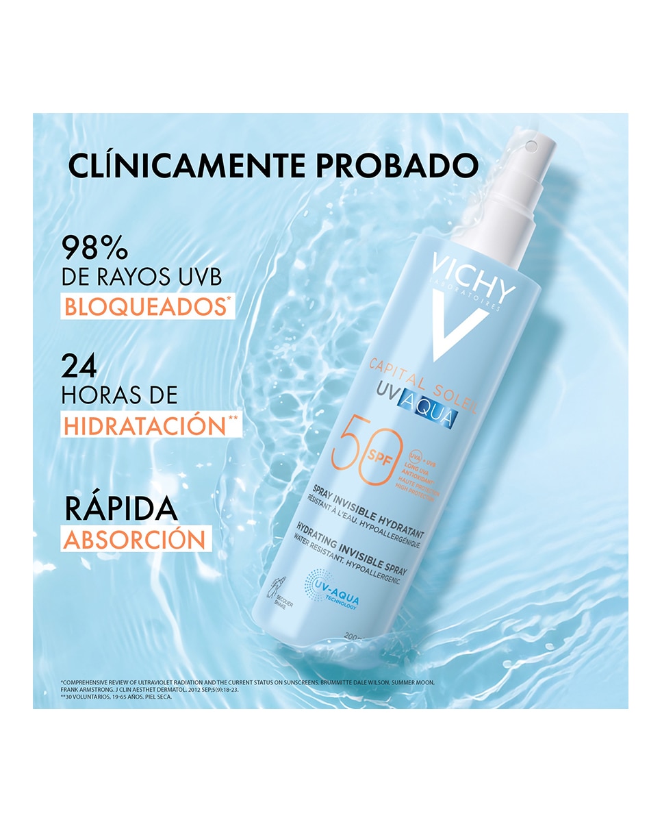 UV Aqua Spray Hidratante Invisible SPF50 Vichy - 200 ml 2