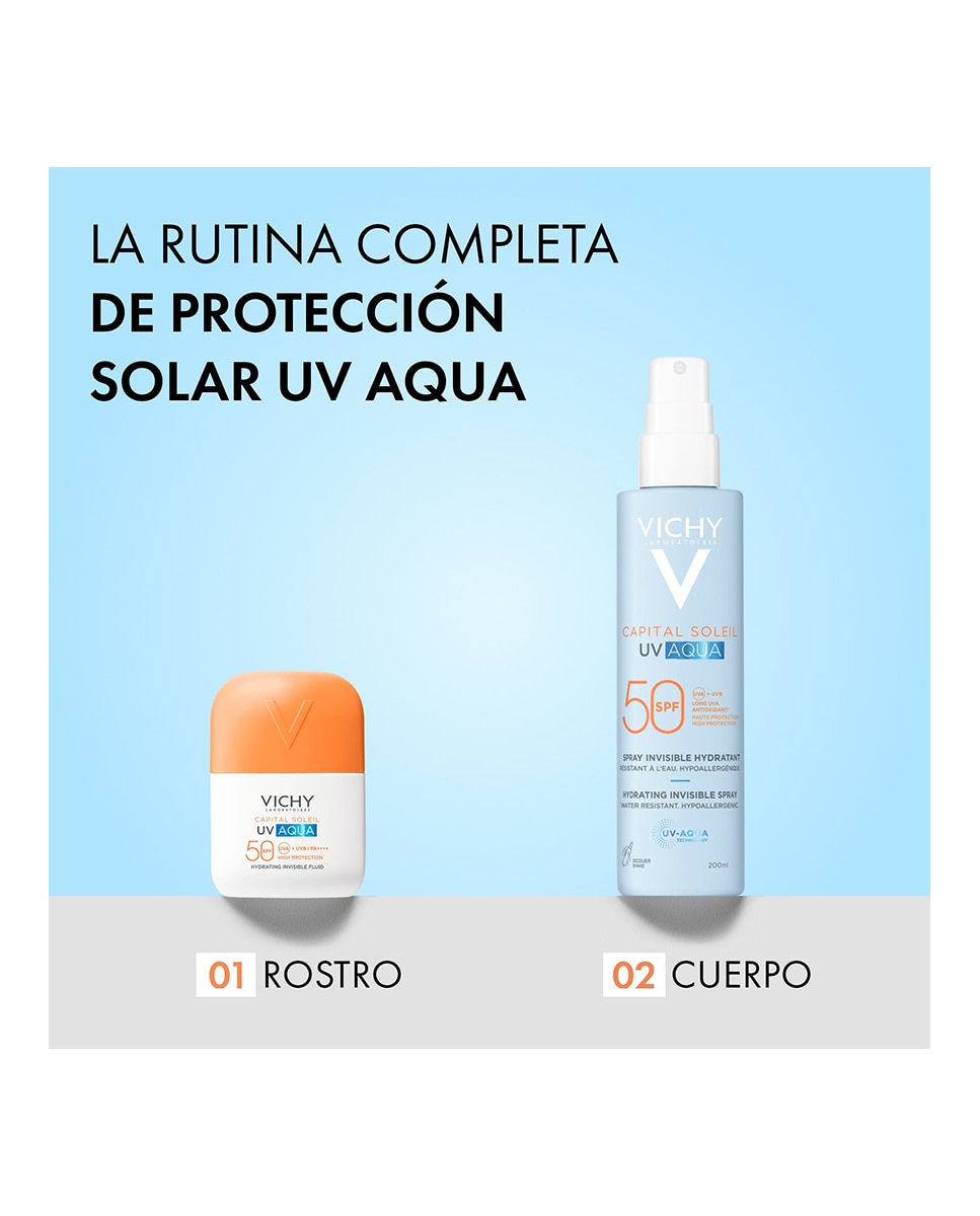 UV Aqua Spray Hidratante Invisible SPF50 Vichy - 200 ml 3