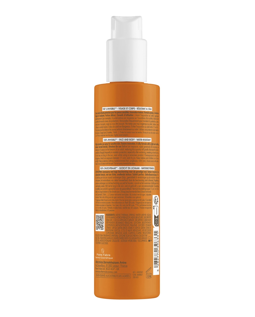 Protector Solar Corporal Spray Familia Eau Thermale SPF50+ 200 ml Avène - 200 ml 2