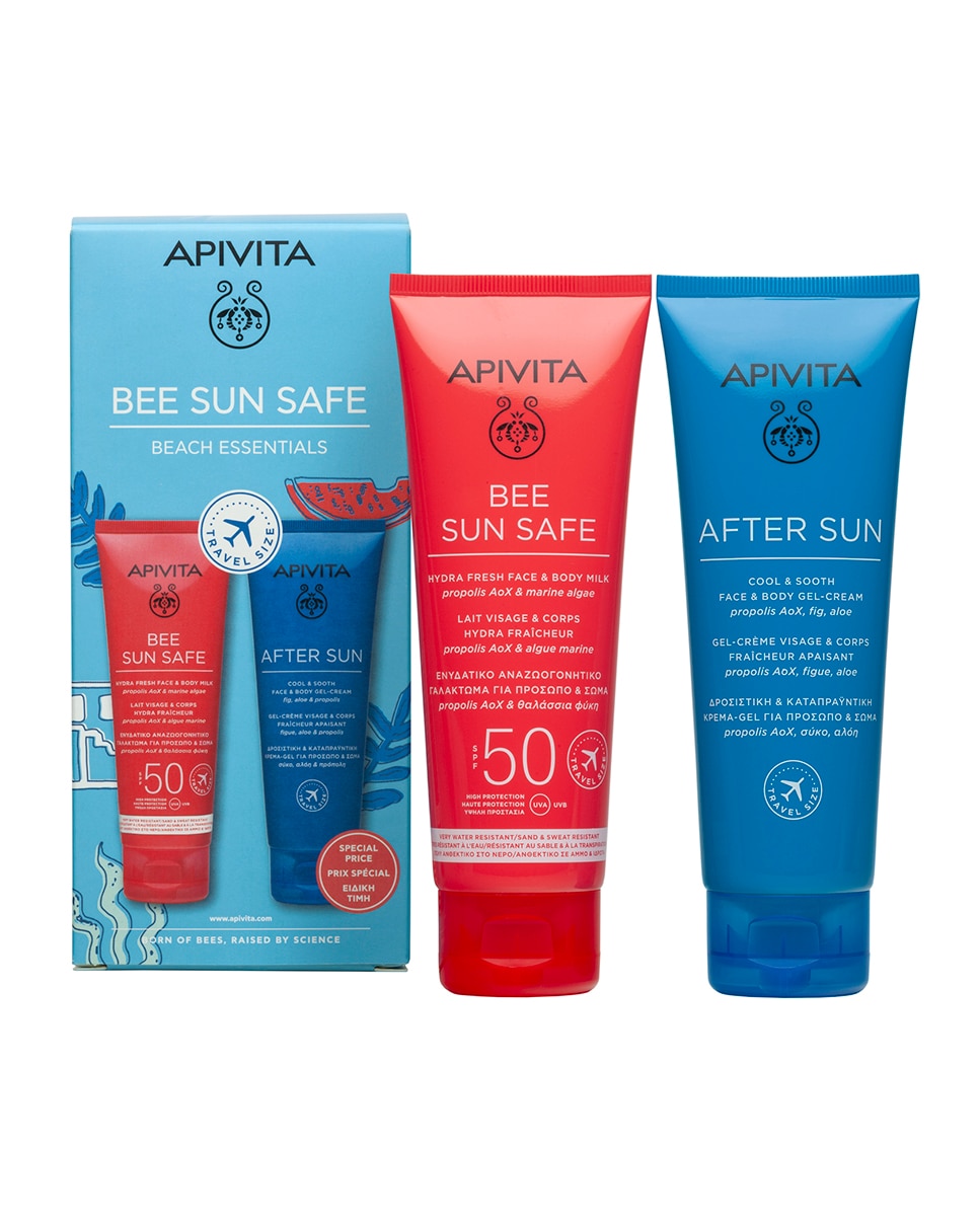 Imagen 1 de Cofre Esenciales De Playa Hydra Fresh Leche Spf50 Apivita