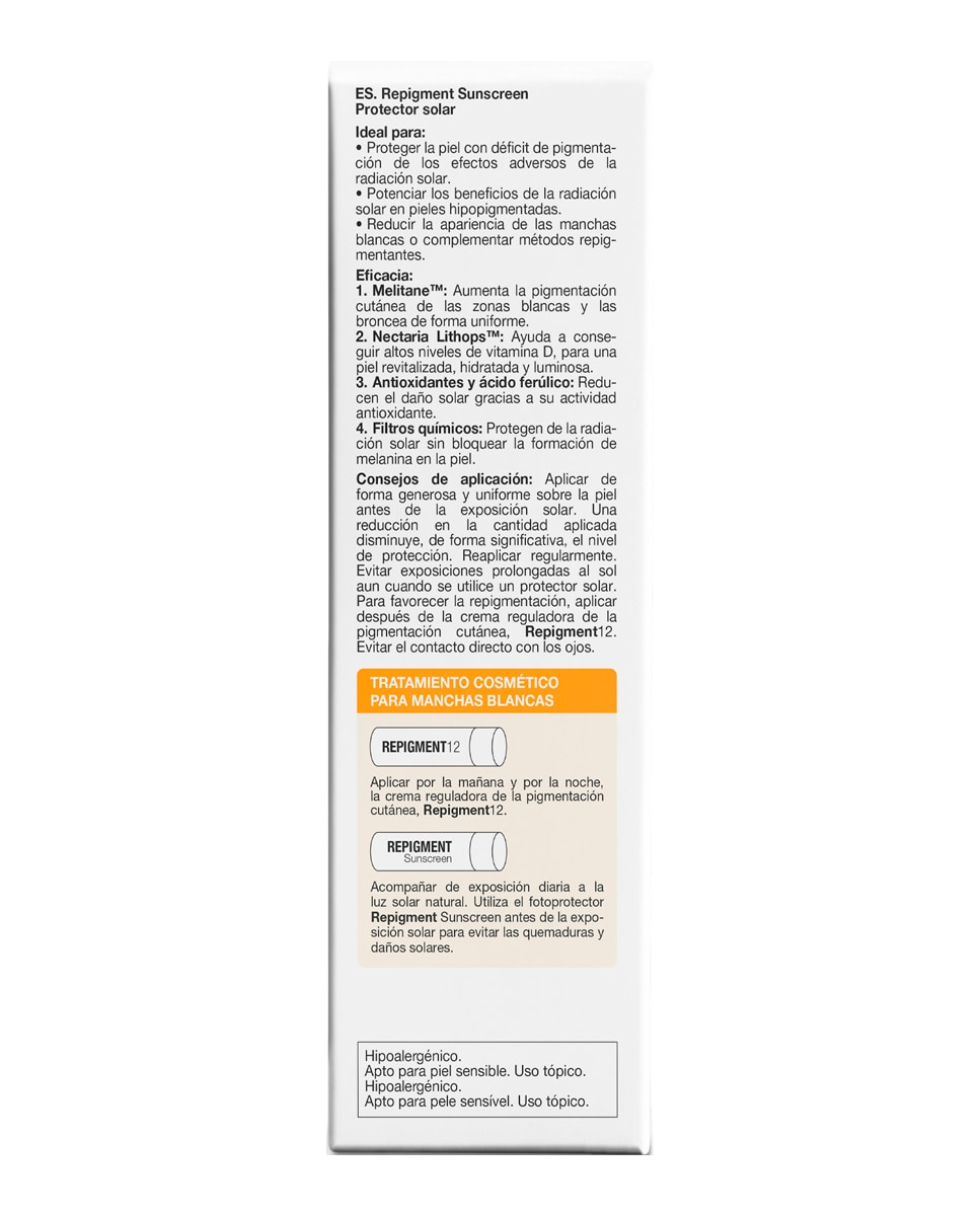 Imagen 4 de Protector Solar Para Manchas Blancas Repigment Sunscreen Spf 30 75 ml Bella Aurora - 75 ml