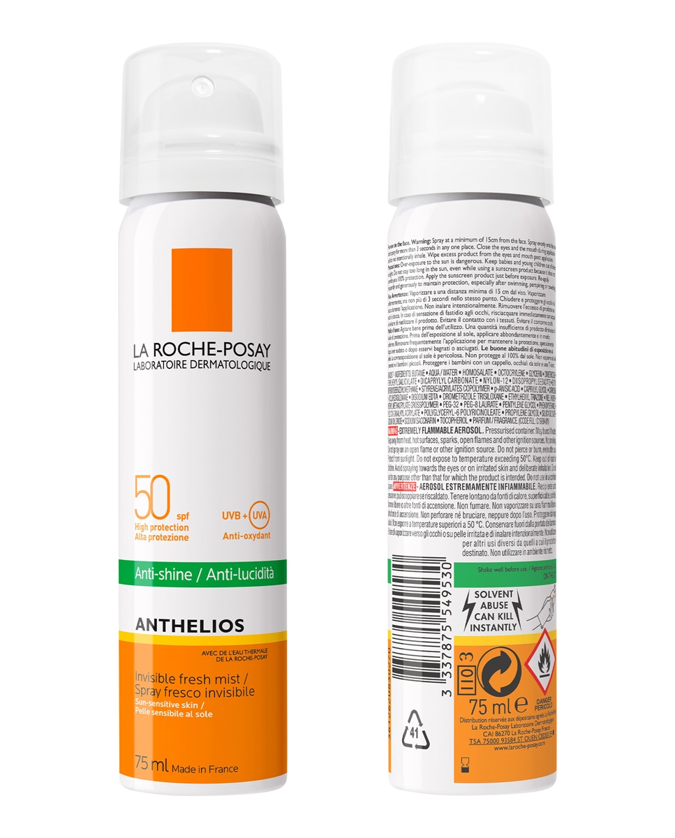 Anthelios Bruma Facial spf50 Protector Solar Rostro Piel Sensible La Roche-Posay - 75 ml 3
