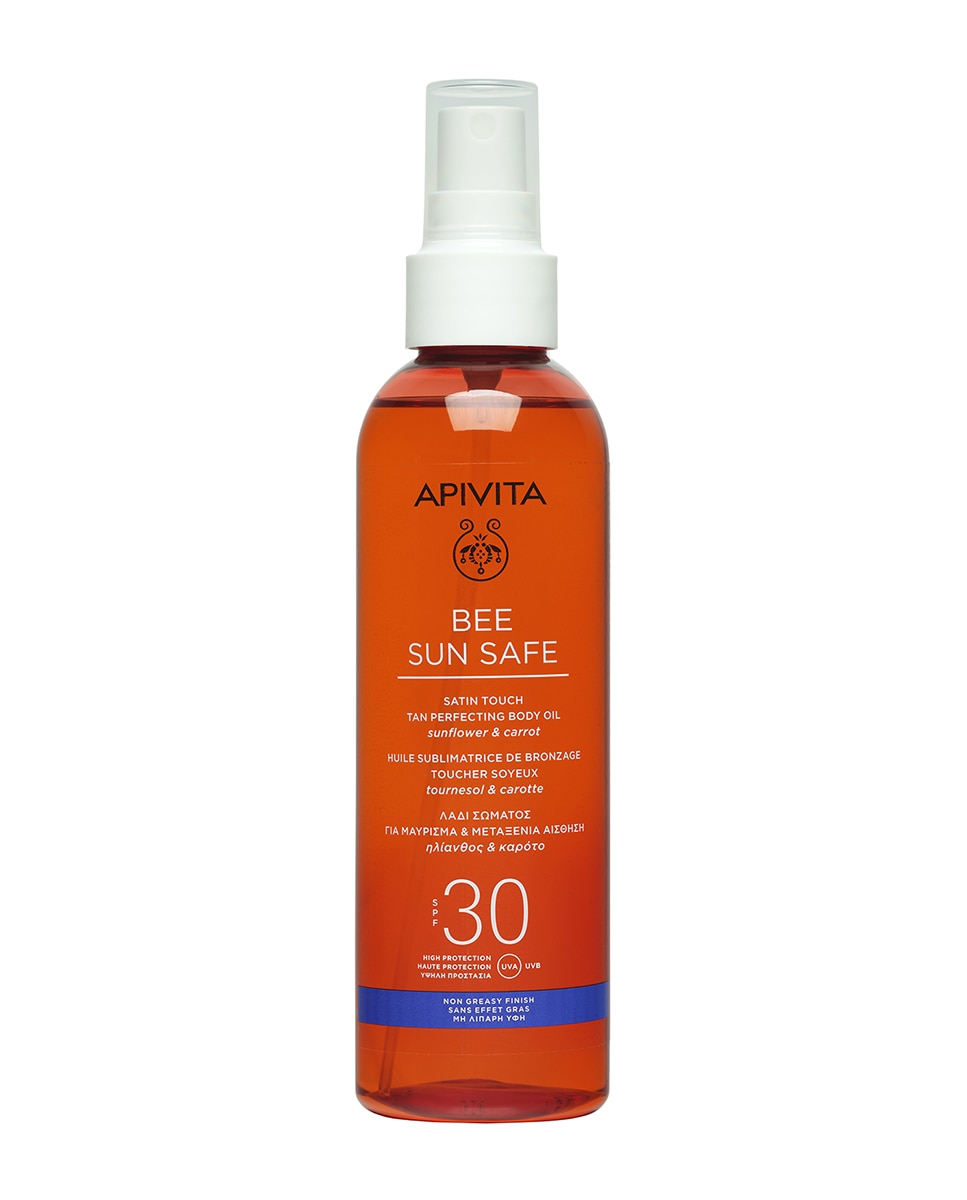 Apivita - Aceite Corporal para un Bronceado Perfecto SPF30 Apivita.