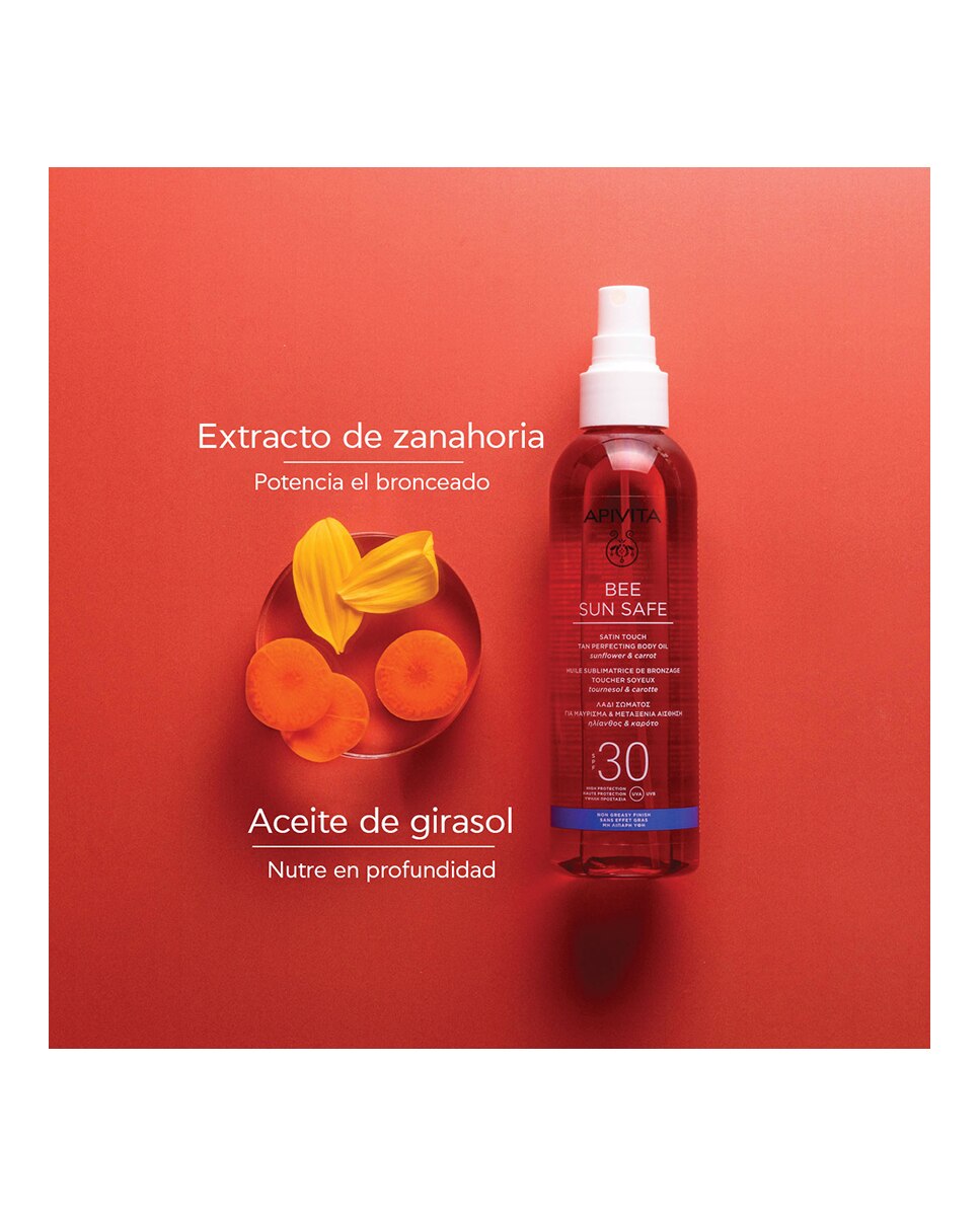 Aceite Corporal para un Bronceado Perfecto SPF30 Apivita - 200 ml 3